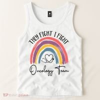 They Fight I Fight Oncology Team Boho Rainbow Tank Top thumb 2