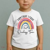 They Fight I Fight Oncology Team Boho Rainbow Toddler T-Shirt thumb 2