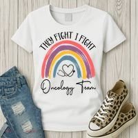 They Fight I Fight Oncology Team Boho Rainbow Women's T-Shirt thumb 3