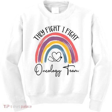 They Fight I Fight Oncology Team Boho Rainbow Kids Sweatshirt