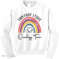 They Fight I Fight Oncology Team Boho Rainbow Kids Sweatshirt thumb 0