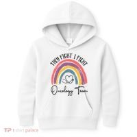They Fight I Fight Oncology Team Boho Rainbow Kids Hoodie thumb 0