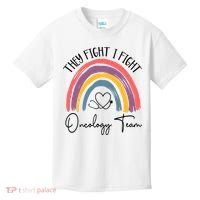 They Fight I Fight Oncology Team Boho Rainbow Kids T-Shirt thumb 0