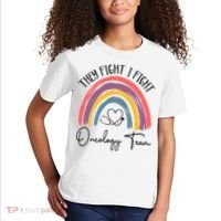 They Fight I Fight Oncology Team Boho Rainbow Kids T-Shirt thumb 2