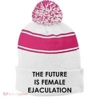 The Future Is Female Ejaculation Stripe Pom Pom Beanie thumb 0
