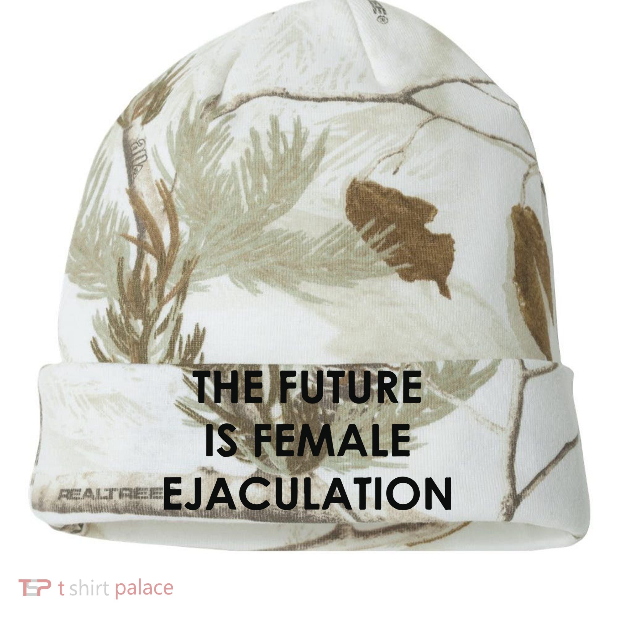 The Future Is Female Ejaculation Kati Licensed 12" Camo Cuffed Beanie