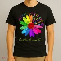They Fight I Fight. Oncology Team. Radiation Oncology Nurse T-Shirt thumb 3