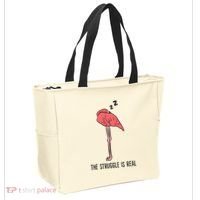Tired Flamingo Lazy Flamingo The Struggle Is Real Tote Bag thumb 2