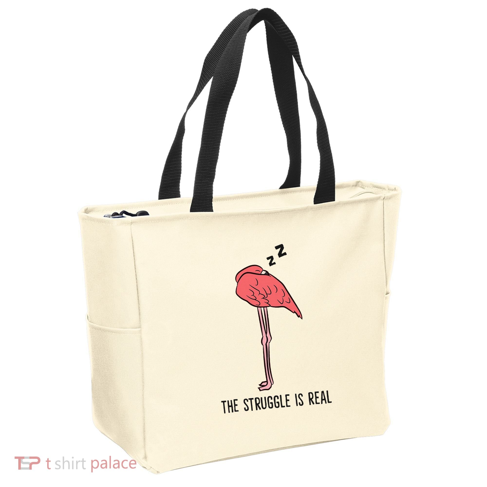 Tired Flamingo Lazy Flamingo The Struggle Is Real Tote Bag