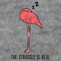 Tired Flamingo Lazy Flamingo The Struggle Is Real Toddler Hoodie thumb 2