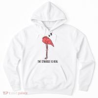 Tired Flamingo Lazy Flamingo The Struggle Is Real Hoodie thumb 0