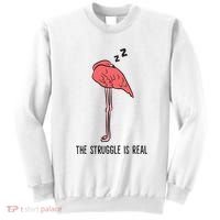 Tired Flamingo Lazy Flamingo The Struggle Is Real Sweatshirt thumb 0