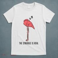 Tired Flamingo Lazy Flamingo The Struggle Is Real T-Shirt thumb 5