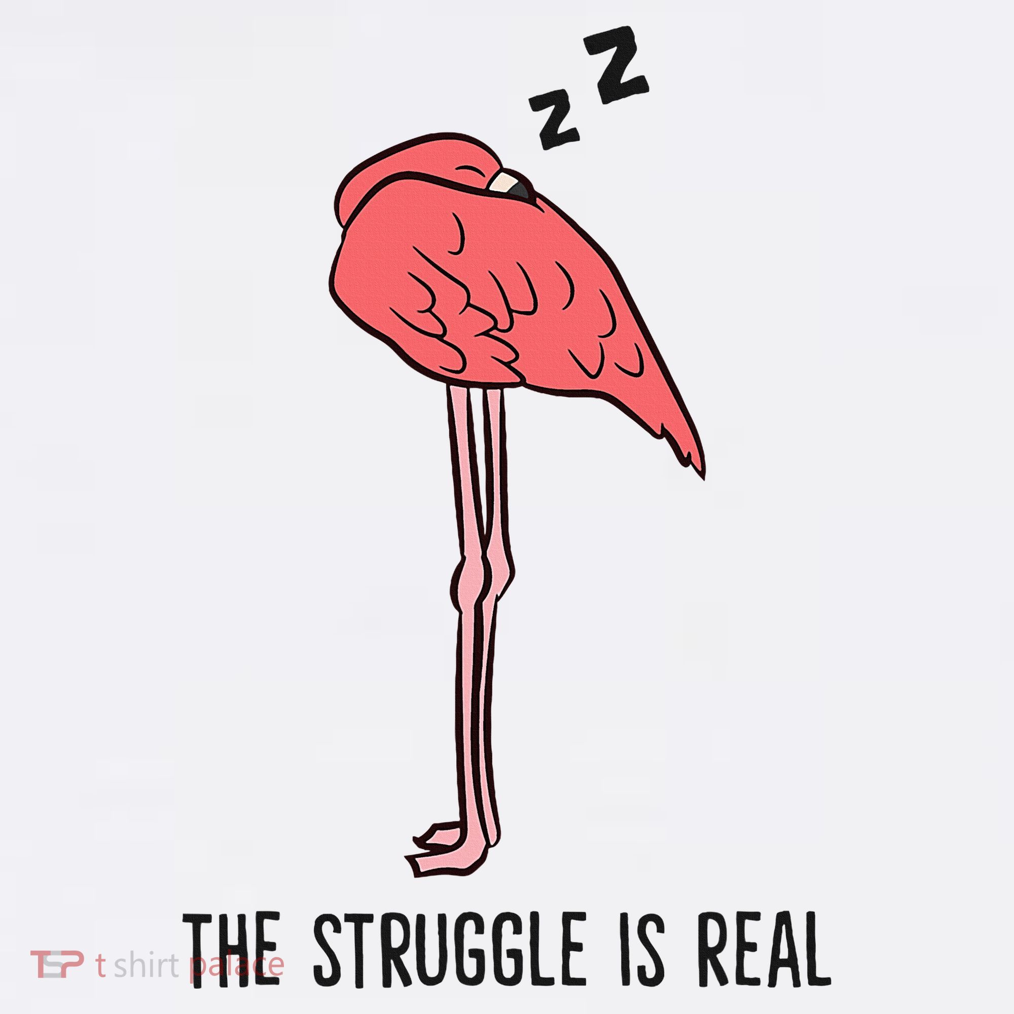 Tired Flamingo Lazy Flamingo The Struggle Is Real Women's Hoodie
