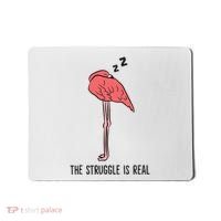 Tired Flamingo Lazy Flamingo The Struggle Is Real Mousepad thumb 0