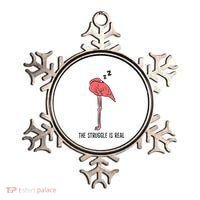 Tired Flamingo Lazy Flamingo The Struggle Is Real Ornament thumb 0