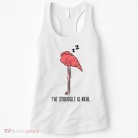 Tired Flamingo Lazy Flamingo The Struggle Is Real Women's Tank Top thumb 0