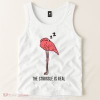 Tired Flamingo Lazy Flamingo The Struggle Is Real Tank Top thumb 2