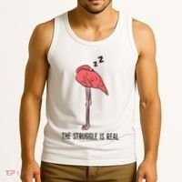 Tired Flamingo Lazy Flamingo The Struggle Is Real Tank Top thumb 3