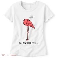 Tired Flamingo Lazy Flamingo The Struggle Is Real Women's T-Shirt thumb 0