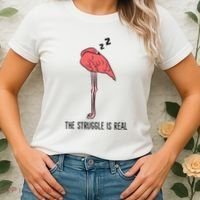 Tired Flamingo Lazy Flamingo The Struggle Is Real Women's T-Shirt thumb 2