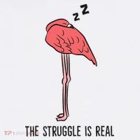 Tired Flamingo Lazy Flamingo The Struggle Is Real Kids T-Shirt thumb 4