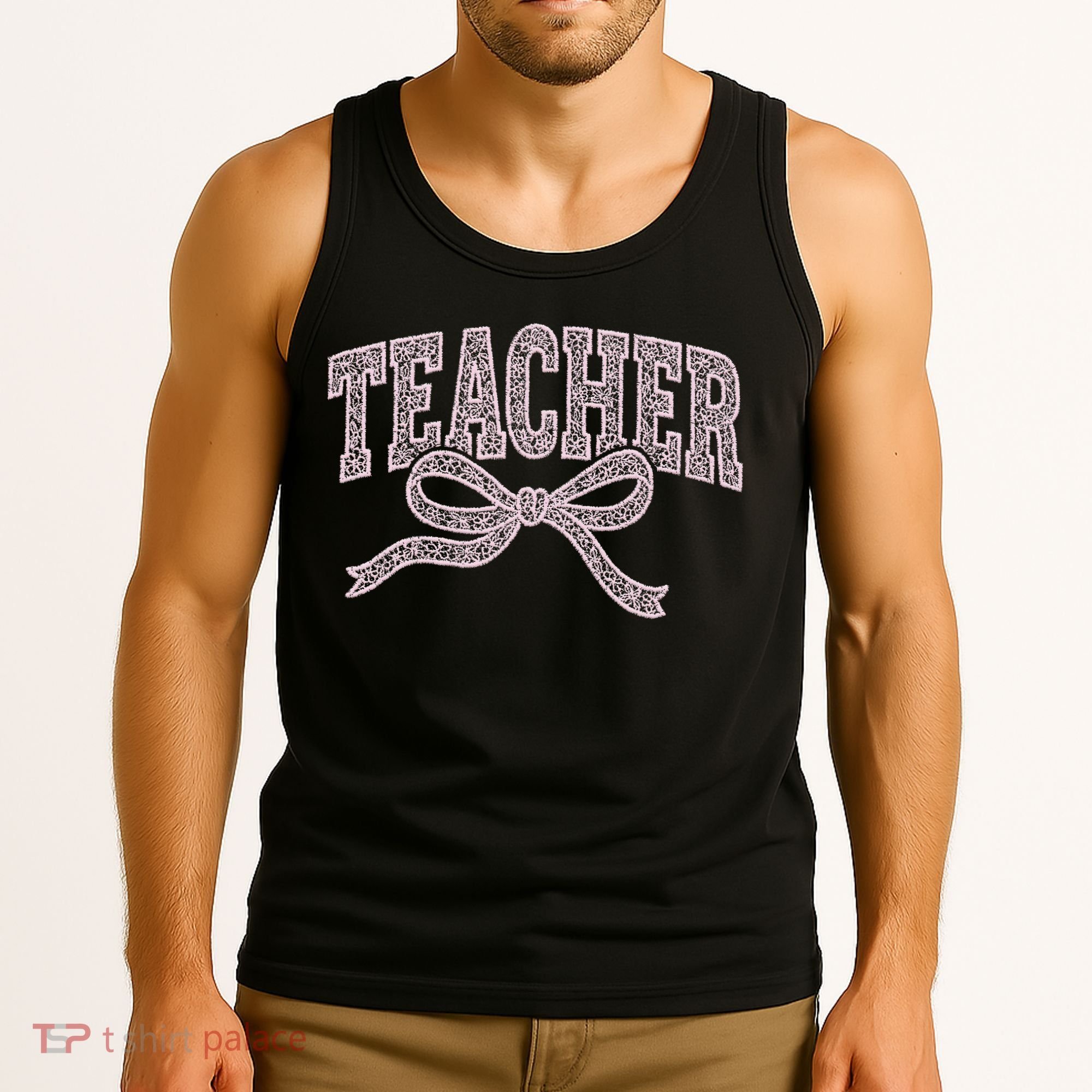 Teacher Floral Lace Coquette Teaching Teach Loves Inspire Tank Top