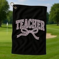 Teacher Floral Lace Coquette Teaching Teach Loves Inspire Golf Towel thumb 1