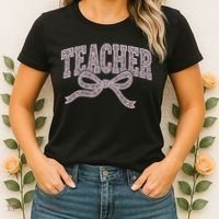 Teacher Floral Lace Coquette Teaching Teach Loves Inspire Women's T-Shirt thumb 2