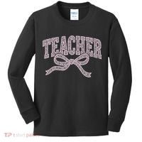 Teacher Floral Lace Coquette Teaching Teach Loves Inspire Kids Long Sleeve Shirt thumb 0