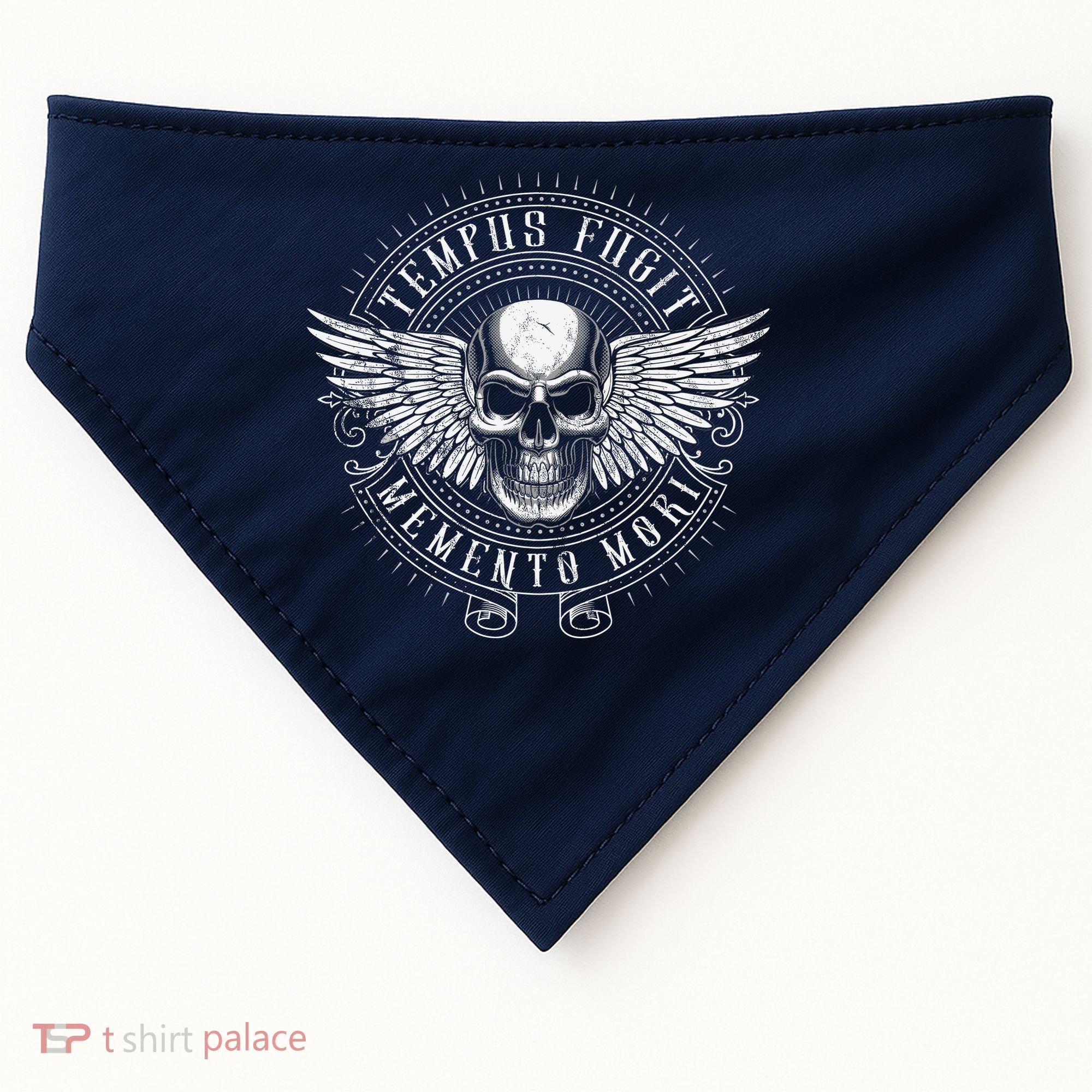 Tempus Fugit Memento Mori Latin Phrase USA-Made Doggie Bandana