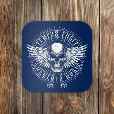 Tempus Fugit Memento Mori Latin Phrase Coaster