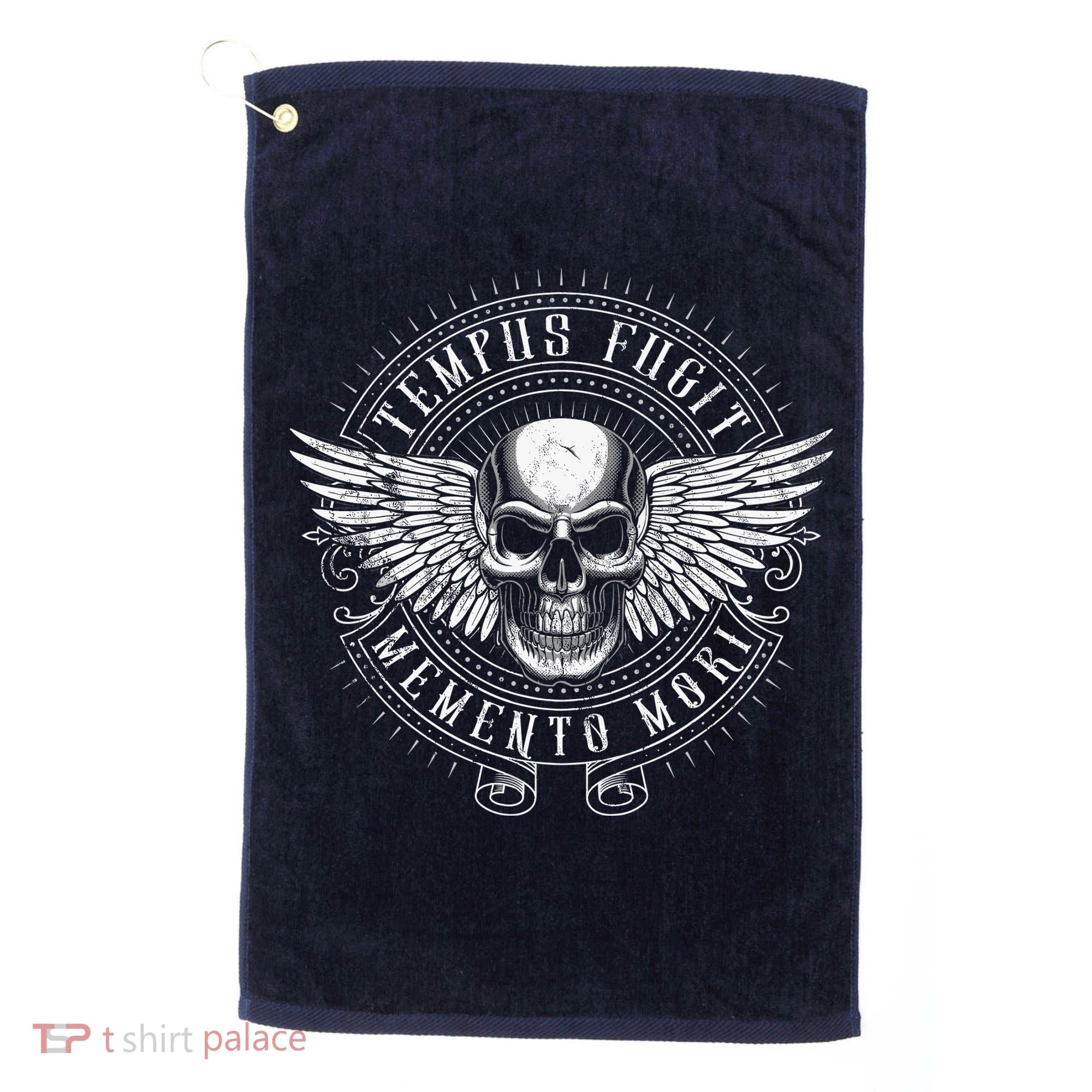 Tempus Fugit Memento Mori Latin Phrase Golf Towel