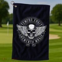 Tempus Fugit Memento Mori Latin Phrase Golf Towel thumb 1