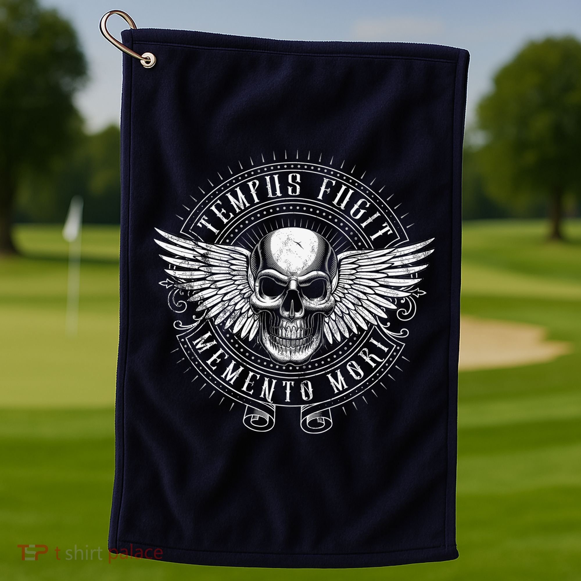 Tempus Fugit Memento Mori Latin Phrase Golf Towel