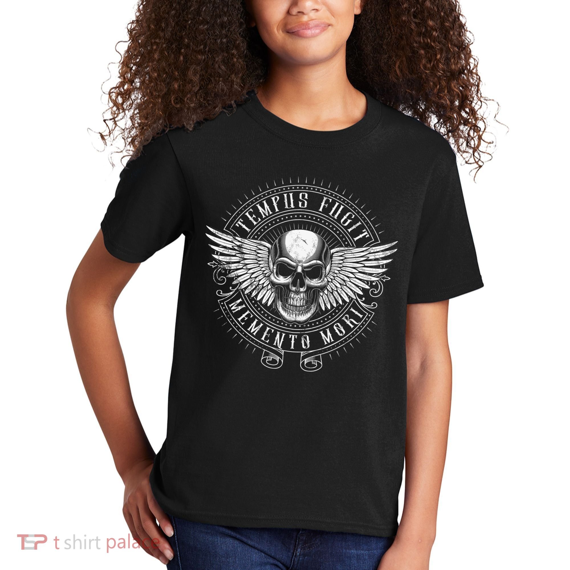 Tempus Fugit Memento Mori Latin Phrase Kids T-Shirt