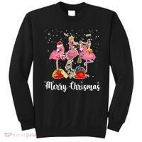 Three Flamingos Merry Christmas Sweatshirt thumb 0