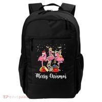 Three Flamingos Merry Christmas Backpack thumb 0