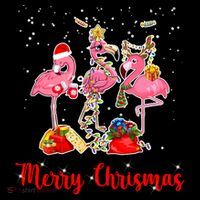 Three Flamingos Merry Christmas Coffee Mug thumb 5