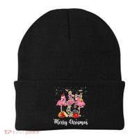 Three Flamingos Merry Christmas Beanie thumb 0