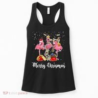 Three Flamingos Merry Christmas Women's Tank Top thumb 0