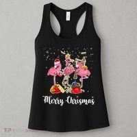 Three Flamingos Merry Christmas Women's Tank Top thumb 3