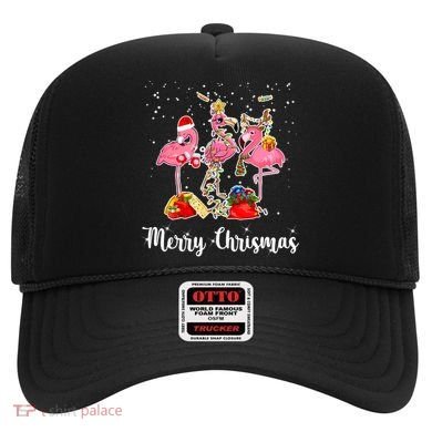 Three Flamingos Merry Christmas Hat