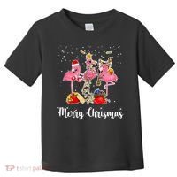 Three Flamingos Merry Christmas Toddler T-Shirt thumb 0