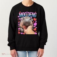The Famous Moo Deng Pygmy Baby Hippo Moo Deng Cute Moodeng Women's Sweatshirt thumb 0