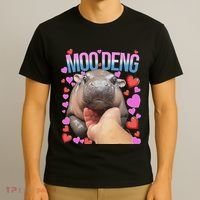 The Famous Moo Deng Pygmy Baby Hippo Moo Deng Cute Moodeng T-Shirt thumb 3