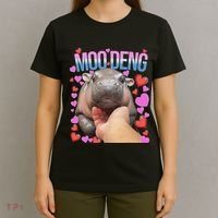 The Famous Moo Deng Pygmy Baby Hippo Moo Deng Cute Moodeng T-Shirt thumb 4