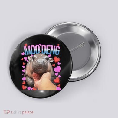 The Famous Moo Deng Pygmy Baby Hippo Moo Deng Cute Moodeng Button