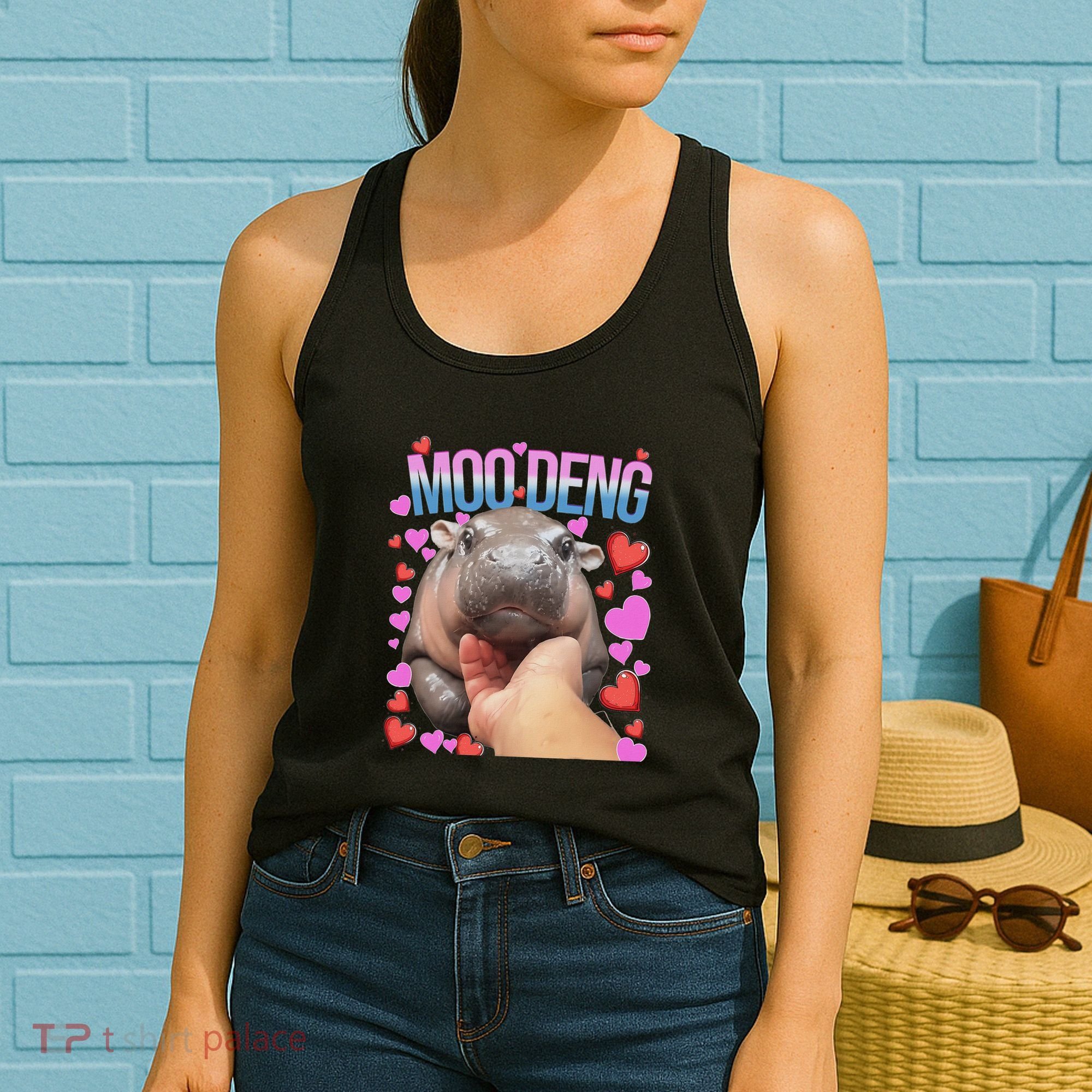 The Famous Moo Deng Pygmy Baby Hippo Moo Deng Cute Moodeng Women's Tank Top