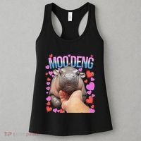 The Famous Moo Deng Pygmy Baby Hippo Moo Deng Cute Moodeng Women's Tank Top thumb 3